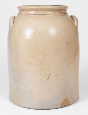 3 Gal. FULPER BROS. / FLEMINGTON, NJ Stoneware Jar w/ Cobalt Bird Decoration, 1881-98