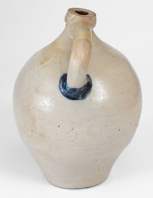 N. CLARK & CO. / LYONS, NY Stoneware Jug w/ Floral Decoration, c1830