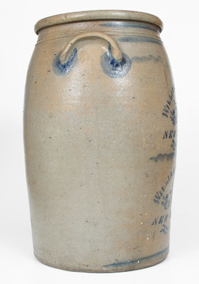 Rare 10 Gal. WILLIAMS & COUCH / NEW GENEVA, PA Stoneware Jar w/ Double Stencil