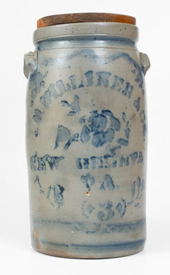 L. B. DILLINER & CO. / NEW GENEVA, PA Stoneware Churn, c1875