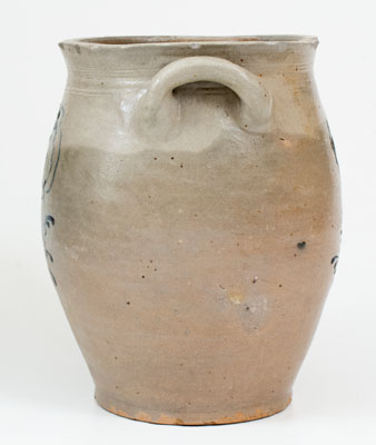 Open-Handled Stoneware Jar w/ Slip-Trailed Decoration, attrib. Howe & Clark, Athens, NY