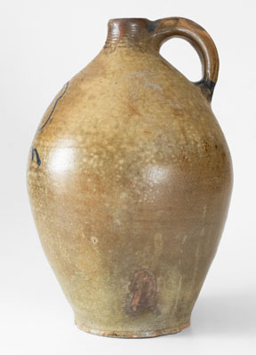 Stoneware Jug w/ Slip-Trailed Floral Decoration, attrib. Howe & Clark, Athens, New York