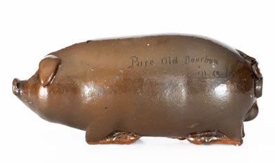 Extremely Rare Oversized Anna Pottery Pig Bottle, 