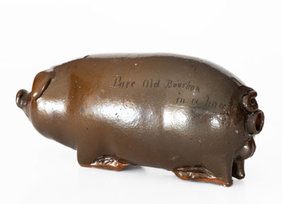Extremely Rare Oversized Anna Pottery Pig Bottle, 