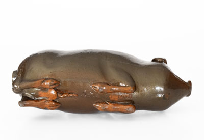 Extremely Rare Oversized Anna Pottery Pig Bottle, 