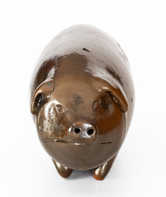 Extremely Rare Oversized Anna Pottery Pig Bottle, 