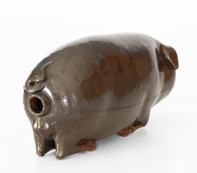 Extremely Rare Oversized Anna Pottery Pig Bottle, 