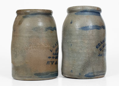Lot of Two: Stoneware Canning Jars w/ EVANS, W. VA and JACKSON C. H., W. VA Advertising