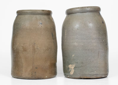 Lot of Two: Stoneware Canning Jars w/ EVANS, W. VA and JACKSON C. H., W. VA Advertising