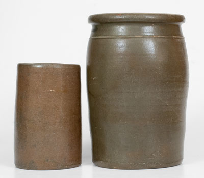 Lot of Two: Stoneware Jars w/ COTTAGEVILLE, W. VA Stenciled Advertising