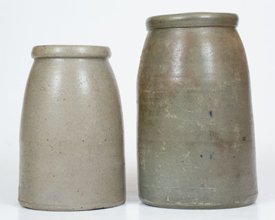 Lot of Two: HAMILTON & JONES / GREENSBORO, PA Stenciled Stoneware Canning Jars