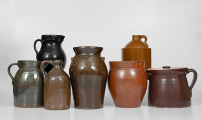 Lot of Seven: Assorted American Stoneware Jugs, Jars, and Pitchers