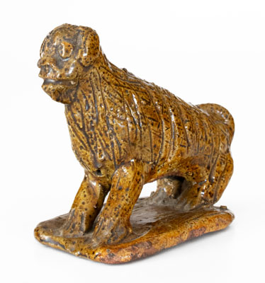 Pennsylvania Redware Seated Dog Figure, second half 19th century