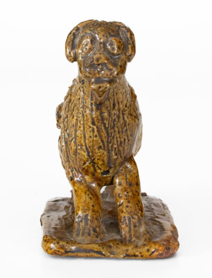 Pennsylvania Redware Seated Dog Figure, second half 19th century