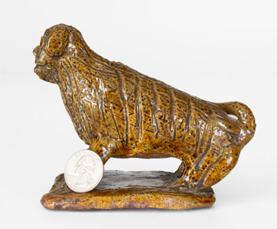 Pennsylvania Redware Seated Dog Figure, second half 19th century