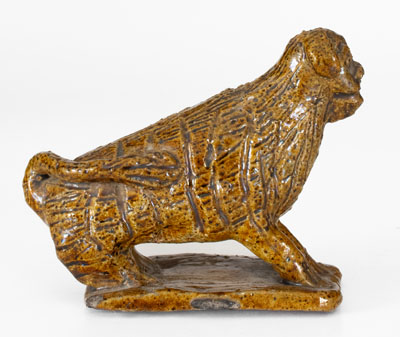 Pennsylvania Redware Seated Dog Figure, second half 19th century