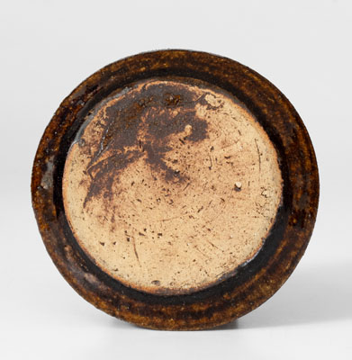 Very Rare Alkaline-Glazed Stoneware Cup and Saucer, probably Buncombe County, NC, late 19th century