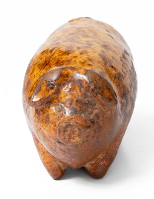 American Redware Pig Flask, circa 1880