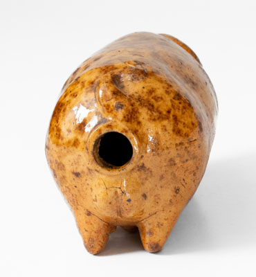 American Redware Pig Flask, circa 1880