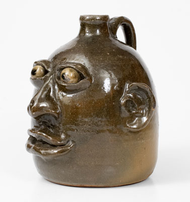 Fine Early-Period Lanier Meaders Face Jug, Cleveland, Georgia, early 1970s