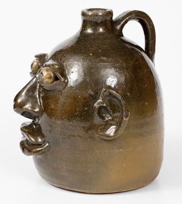 Fine Early-Period Lanier Meaders Face Jug, Cleveland, Georgia, early 1970s