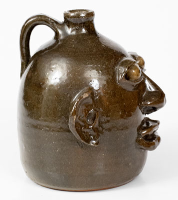 Fine Early-Period Lanier Meaders Face Jug, Cleveland, Georgia, early 1970s