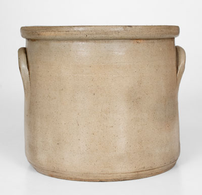 F. B. NORTON & CO. / WORCESTER, MASS. Stoneware Crock w/ Cobalt Parrot Decoration