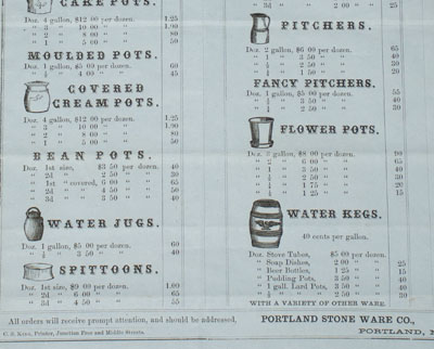 PORTLAND STONEWARE CO. Illustrated Billhead, circa 1860s