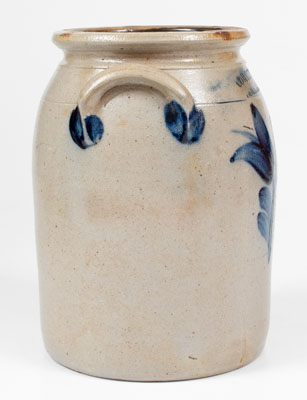 COWDEN & WILCOX / HARRISBURG, PA Stoneware Jar w/ Unusual Tulip Decoration