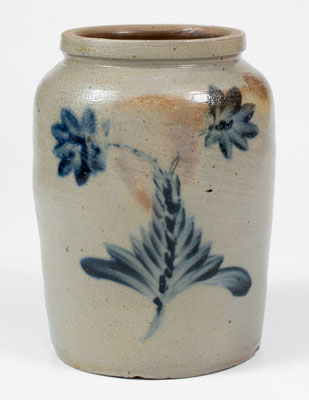 Stoneware Jar w/ Floral Decoration attrib. Remmey Family, Philadelphia, PA, c1860