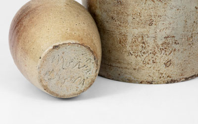 Lot of Two: North Carolina Stoneware Jugs incl. W. T. MACON and Incised