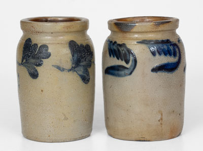 Lot of Two: 1/4 Gal. Stoneware Jars attrib. Richard C. Remmey, Philadelphia, PA