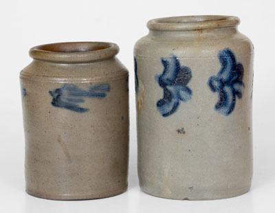 Lot of Two: Small-Sized Philadelphia, PA Stoneware Jars, c1820-40