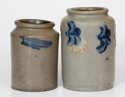 Lot of Two: Small-Sized Philadelphia, PA Stoneware Jars, c1820-40