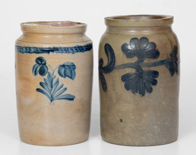 Lot of Two: Small-Sized Philadelphia Stoneware Jars, circa 1850