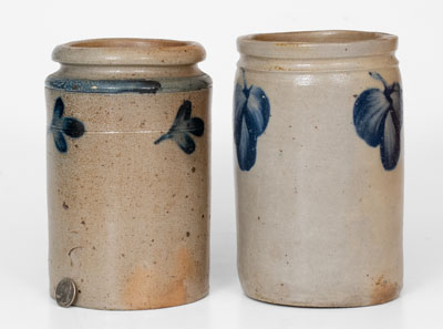 Lot of Two: Small-Sized Baltimore Stoneware Jars, circa 1880