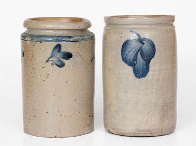 Lot of Two: Small-Sized Baltimore Stoneware Jars, circa 1880