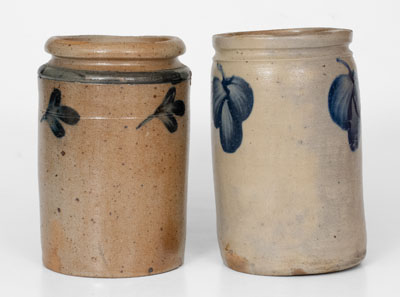 Lot of Two: Small-Sized Baltimore Stoneware Jars, circa 1880