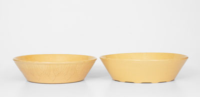 Lot of Two: Yellowware Dishes Marked for JEFFORDS (Philadelphia, PA) and SCHREIBER (Phoenixville, PA)