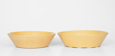 Lot of Two: Yellowware Dishes Marked for JEFFORDS (Philadelphia, PA) and SCHREIBER (Phoenixville, PA)