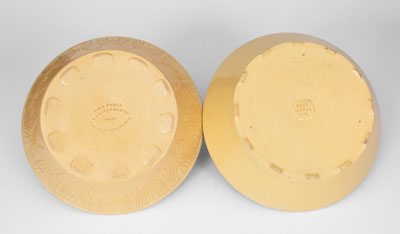 Lot of Two: Yellowware Dishes Marked for JEFFORDS (Philadelphia, PA) and SCHREIBER (Phoenixville, PA)