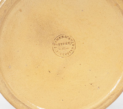 Rare AMERICAN POTTERY CO. / JERSEY CITY, N.J. Yellowware Spittoon, c1840