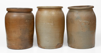 Lot of Three: A. P. Donaghho / Parkersburg, W. VA 2 Gal. Stoneware Jars