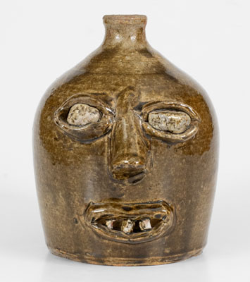 Extremely Rare Face Jug attributed to Cheever and Lanier Meaders, Cleveland, Georgia, circa 1967