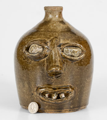 Extremely Rare Face Jug attributed to Cheever and Lanier Meaders, Cleveland, Georgia, circa 1967