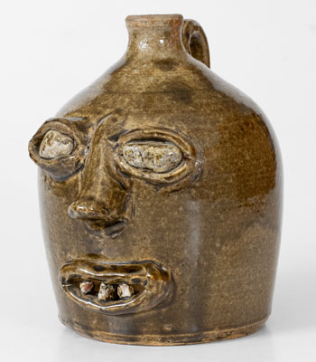 Extremely Rare Face Jug attributed to Cheever and Lanier Meaders, Cleveland, Georgia, circa 1967