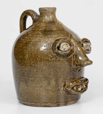 Extremely Rare Face Jug attributed to Cheever and Lanier Meaders, Cleveland, Georgia, circa 1967