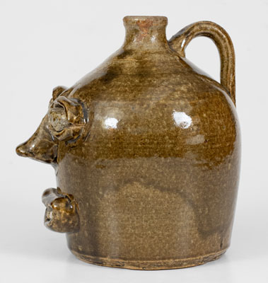 Extremely Rare Face Jug attributed to Cheever and Lanier Meaders, Cleveland, Georgia, circa 1967