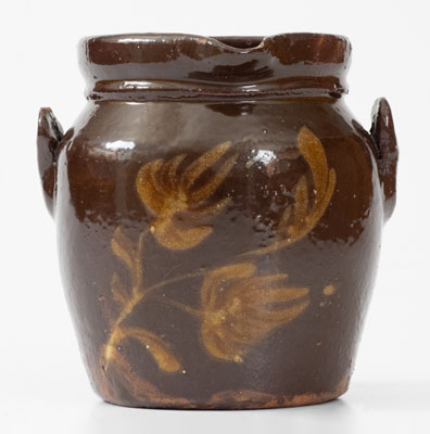 Extremely Rare Miniature Stoneware Batter Pail, attrib. Hissong Family, Cassville, Huntingdon County, PA