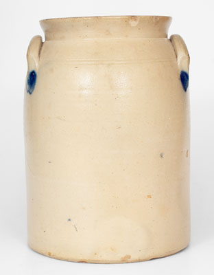 N. CLARK & CO. / LYONS, New York 3 Gal. Stoneware Jar wi/ Elaborate Floral Decoration